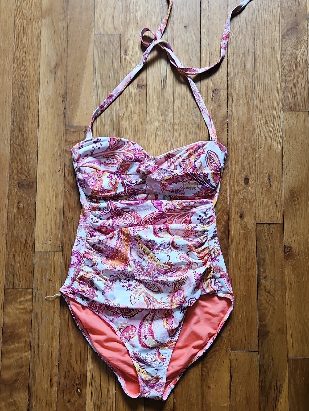 NWOT LAUREN RALPH LAUREN Womens Bandeau  Paisley Print One Piece Swimsuit 6